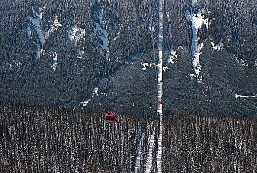 滑雪胜地,缆车,不列颠哥伦比亚省,加拿大