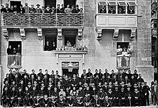 军人,水手,家,野餐,马耳他,1896年