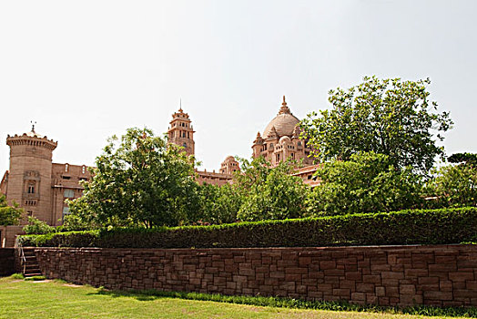 花园,正面,宫殿,拉贾斯坦邦,印度