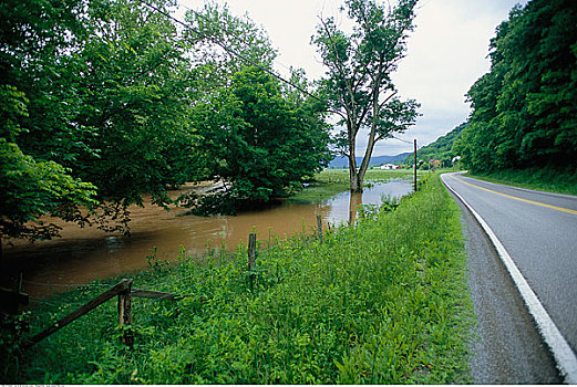 洪水,河,西维吉尼亚,美国