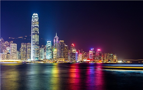香港,夜景,天际线