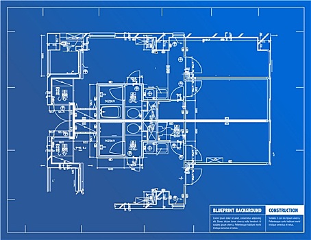 样品,建筑图纸,上方,蓝色背景,蓝图