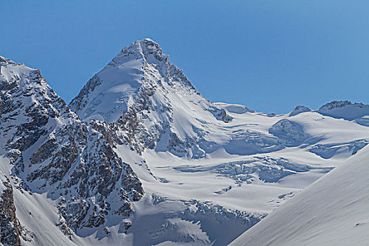 顶峰,凹,冰河,瑞士,阿尔卑斯山,靠近,策马特峰