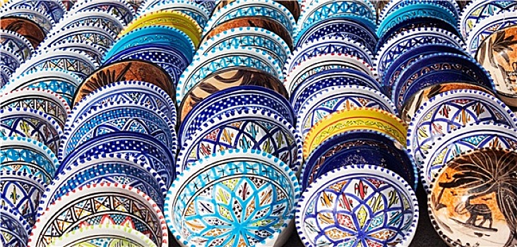 阿拉伯,彩色,陶器