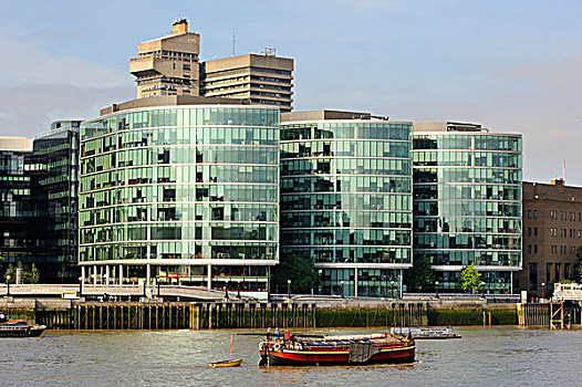 现代,办公室,建筑,南,堤岸,河,泰晤士河,伦敦,英格兰,英国,欧洲