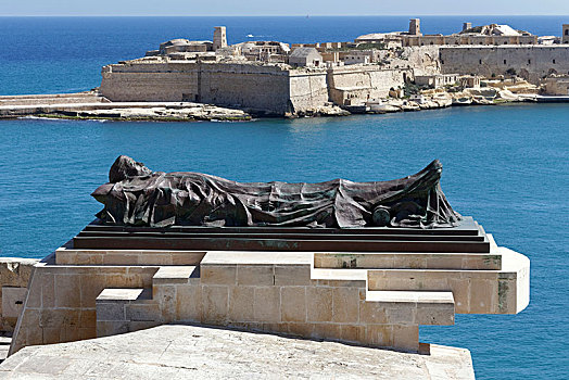 纪念建筑,军人,胜利,战争纪念碑,瓦莱塔市,马耳他,欧洲