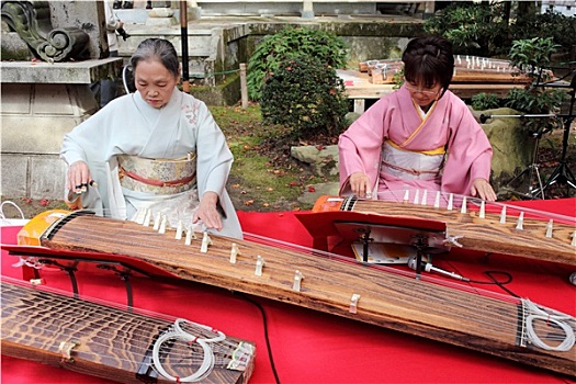 日本人,女人,演奏,传统,器具