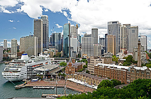 澳大利亚,悉尼,环形码头,石头,天际线