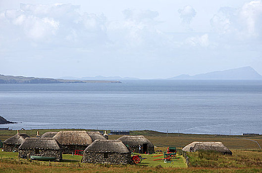 苏格兰,斯凯岛,风景,茅草屋顶,乡村,博物馆,岛屿,生活