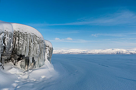 冰层,湖,国家公园,瑞典
