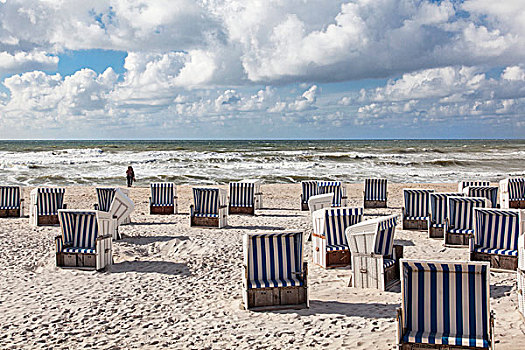 海滩,屋顶,海滩藤椅,岛屿,德国