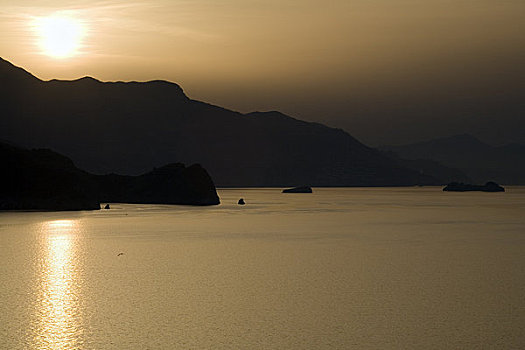 日出,上方,那不勒斯湾,卡普里岛,坎帕尼亚区,意大利
