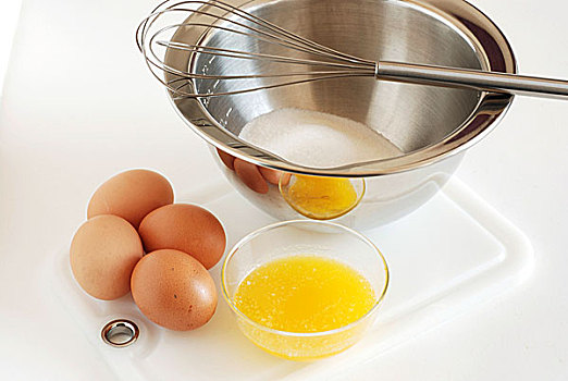 混合,一起,器具,糖,蛋,黄油