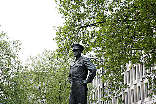 雕塑,将军,正面,美国,大使馆,伦敦,英格兰