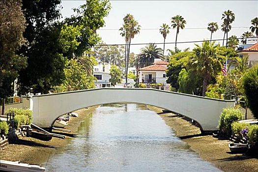 桥,上方,运河,威尼斯,洛杉矶,加利福尼亚,美国