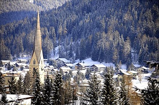 达沃斯,冬天,瑞士