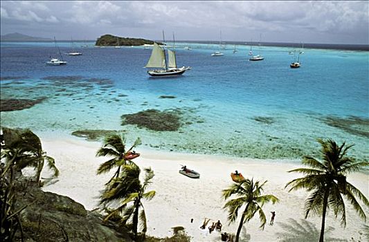 西印度群岛,格林纳丁斯群岛,多巴哥岛,海滩