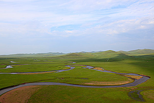 草原,山谷,河流