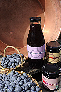 法国,商品,蓝莓,有机,标签