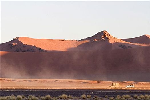 两个,四驱车,纳米布沙漠,纳米比亚