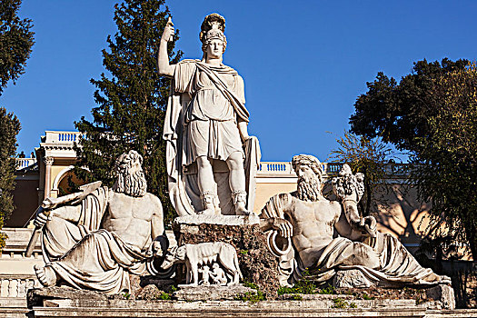 雕塑,人民广场,罗马,意大利