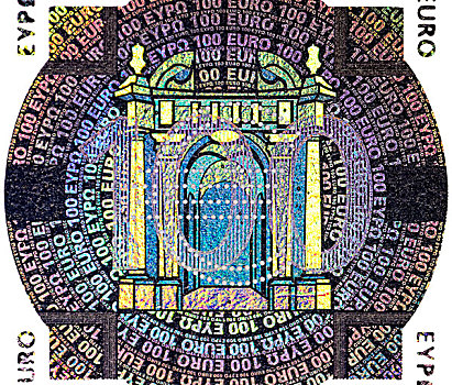 全息影像,100欧元,钞票
