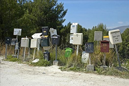 信箱,邮箱,站立,路边,白色海岸,西班牙