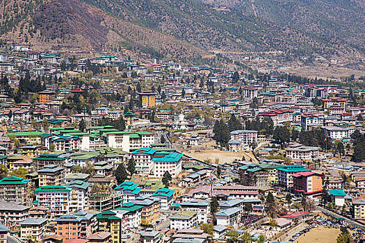 不丹的首都廷布全景