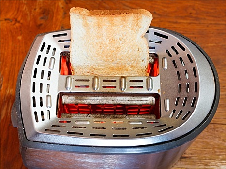 一个,烤面包片,面包片,热,金属,烤面包机