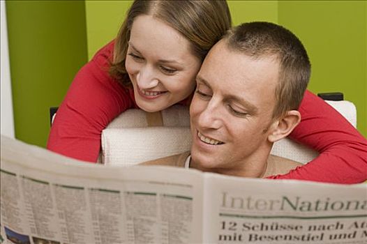 伴侣,读,报纸