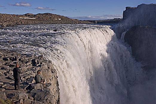 俯拍,瀑布,冰岛