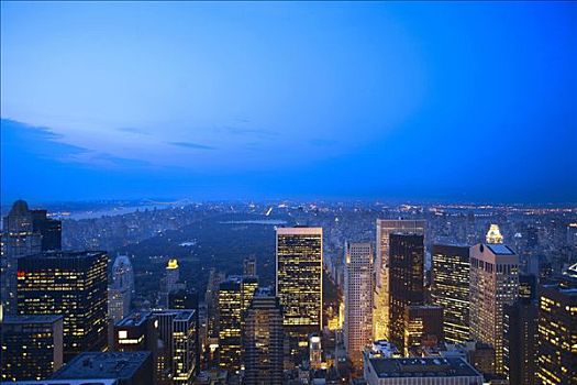 俯拍,城市,中央公园,曼哈顿,纽约,美国