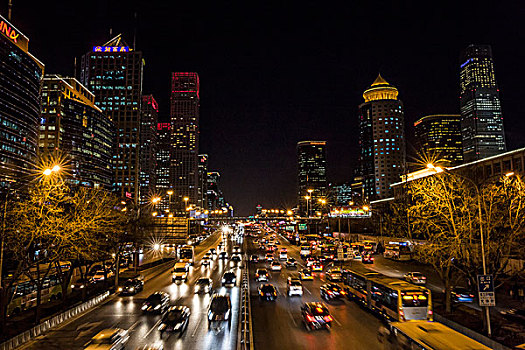 北京cbd地区夜景