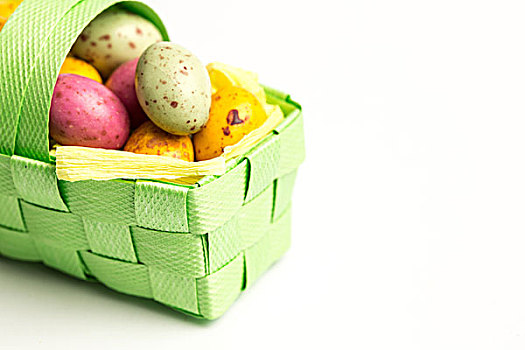 斑点,复活节彩蛋,绿色,柳条篮