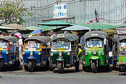 出租车,停放,街道,曼谷,泰国,亚洲