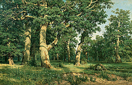油画伊凡·伊凡诺维奇·希施金ivani,shishkin森林