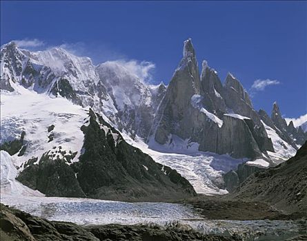 智利,巴塔哥尼亚,泻湖,山,冰河