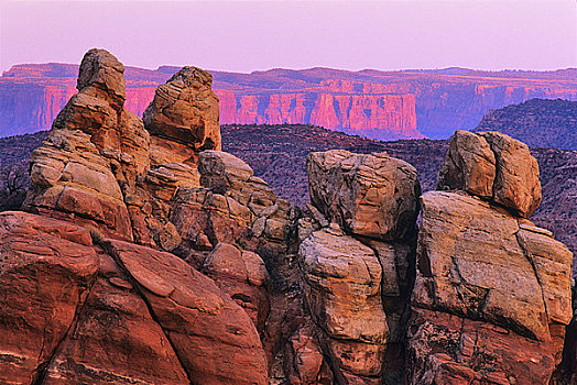 岩石构造,峡谷,拱门国家公园,犹他,美国