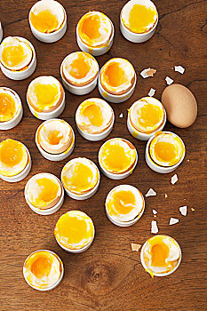 软,煮蛋,蛋壳,蛋杯