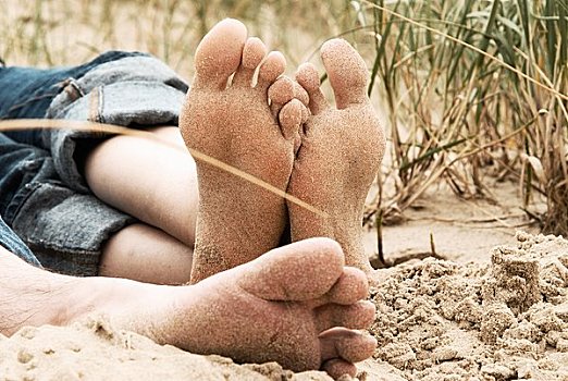 脚,沙子,荷兰