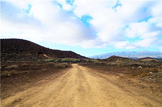 沙子,石头,道路,沙漠