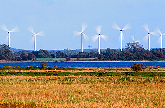风力,发电机,吕根岛,梅克伦堡州,德国,欧洲