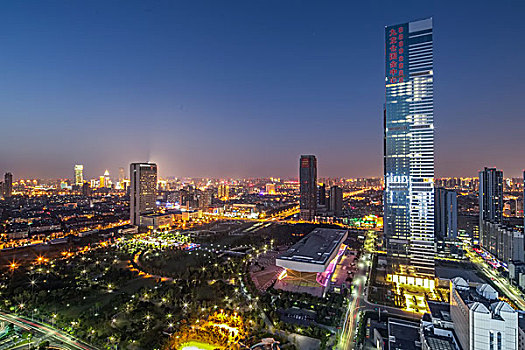 京杭大運河無錫段城市夜景