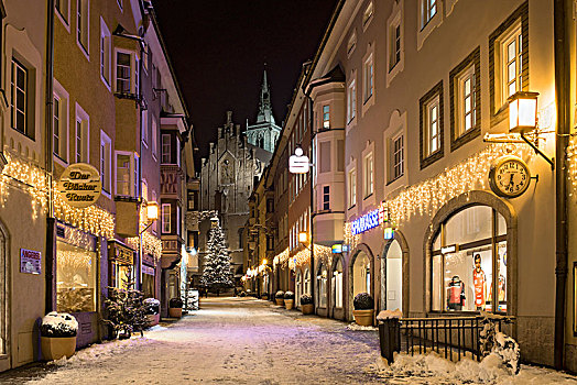 街道,冬天,提洛尔,奥地利,欧洲