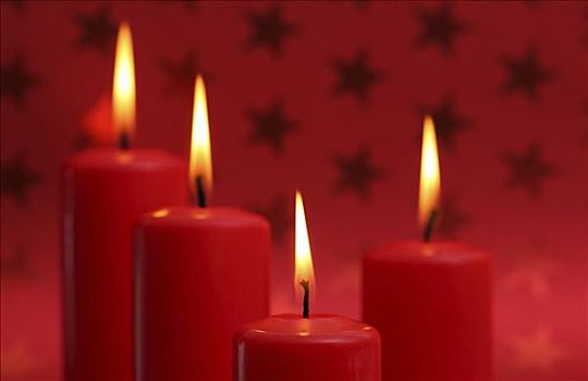 燃烛,正面,红色,圣诞节,包装纸,星