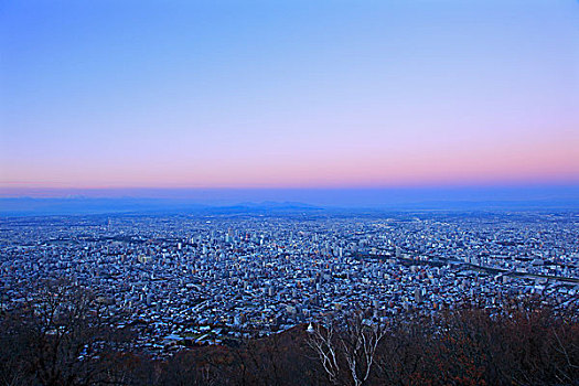 札幌,山,观测,晚上