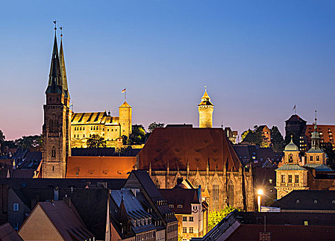 教堂,塔,历史,中心,纽伦堡,中间,弗兰克尼亚,巴伐利亚,德国,欧洲