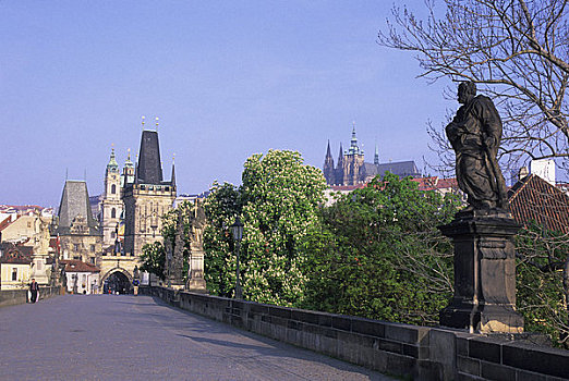 捷克共和国,布拉格,查理大桥,布拉格城堡,背景
