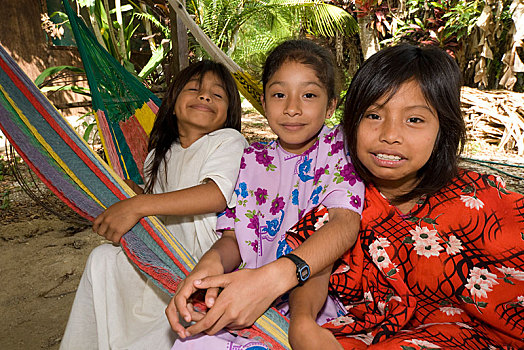 孩子,住宅区,恰帕斯,墨西哥,中美洲