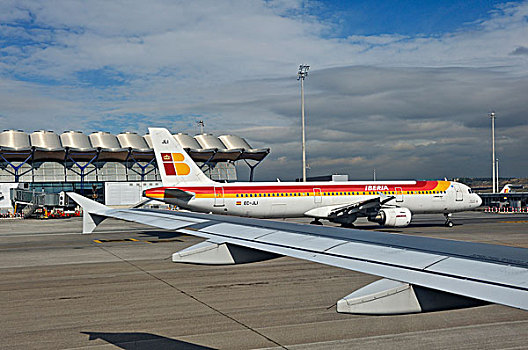 马德里,机场,航站楼,空中客车,航空公司,伊比利亚,西班牙,欧洲